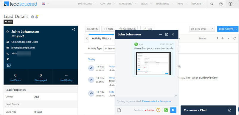 LeadSquared Integration